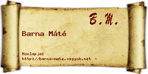 Barna Máté névjegykártya