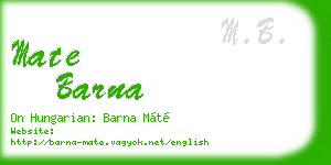 mate barna business card