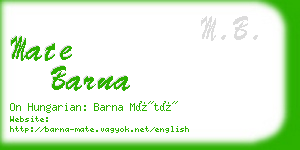 mate barna business card